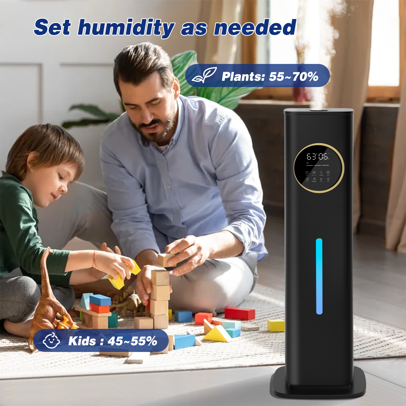 Humidifier Large Room Bedroom with Night Light, 2.1Gal(8L) Humidifiers for Home with Essential Oil Diffuser - Image 4