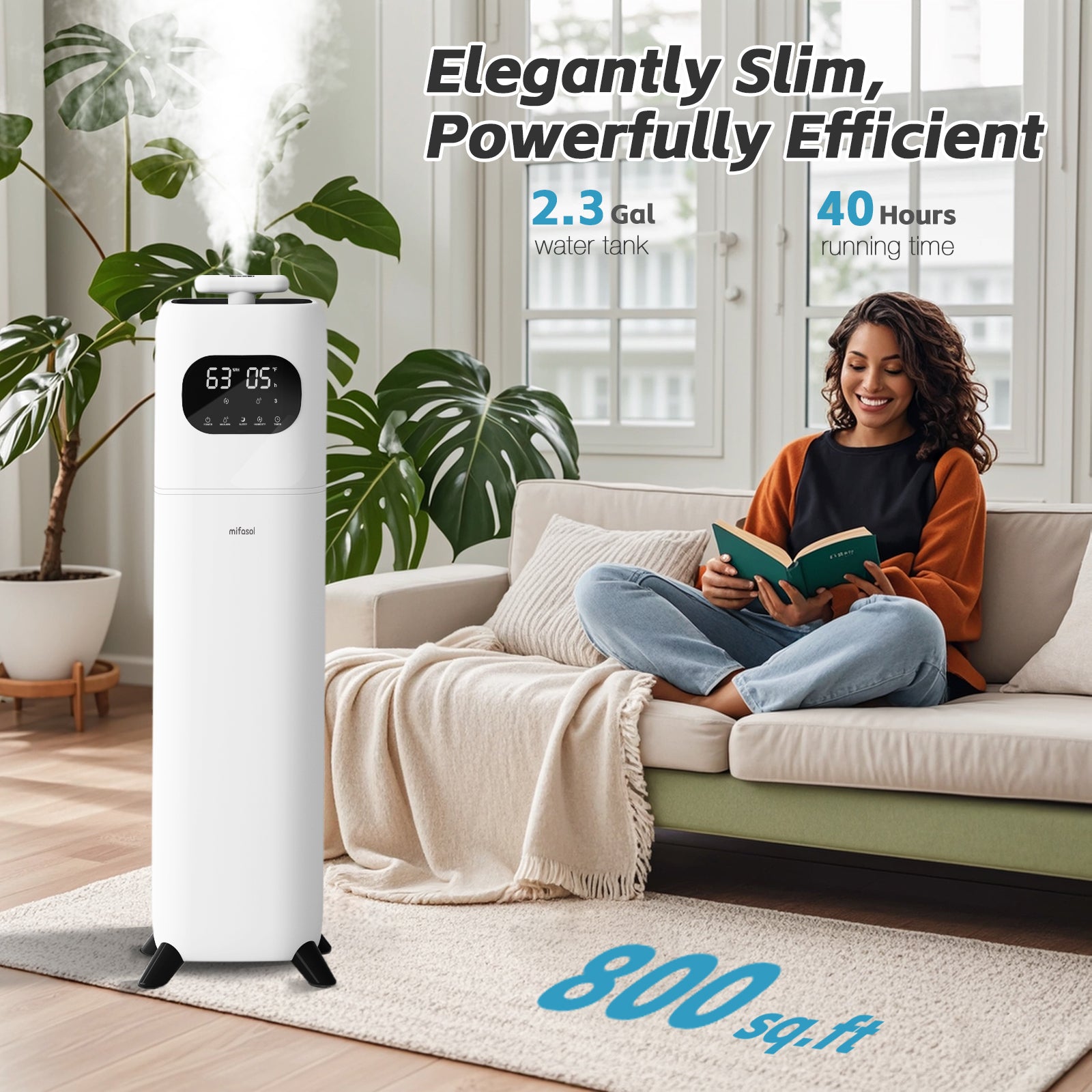 2.3gal/9LHumidifiers for Bedroom Large Room, Quiet Humidifiers for Bedroom with Timer - Image 2