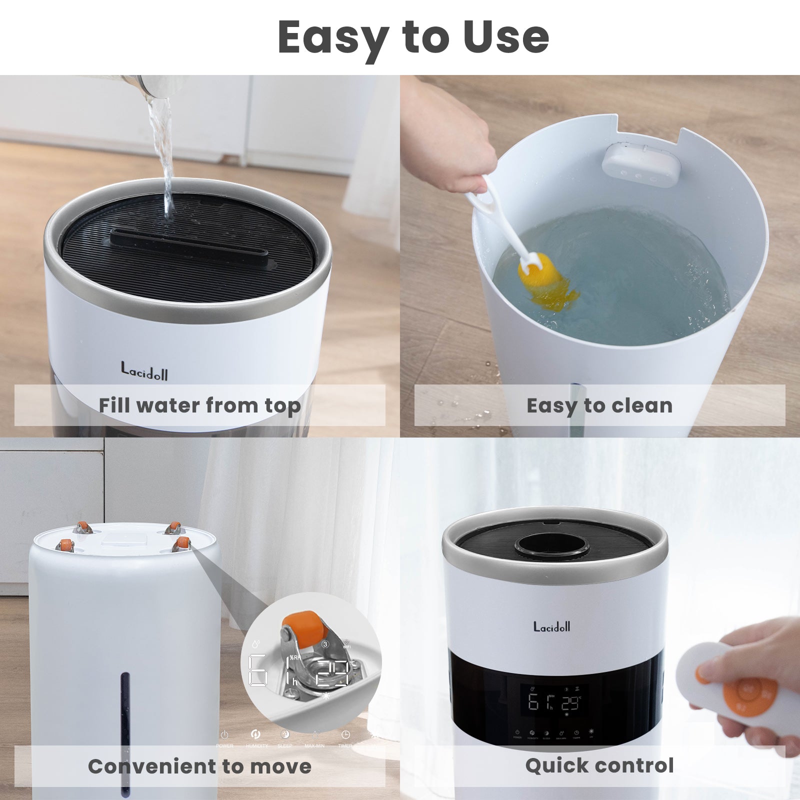 4.8Gal/18L Humidifiers for Large Room Whole House Humidifier 2000 sq.ft, Plant Humidifier Dual 360° Nozzles Cool Mist Ultrasonic Large Humidifier - Image 6