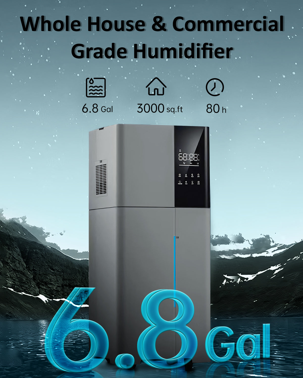Humidifier Large Room, 26L/6.8Gal Whole House Humidifiers for Home 3000 sq.ft, 3000ml/H - Image 2