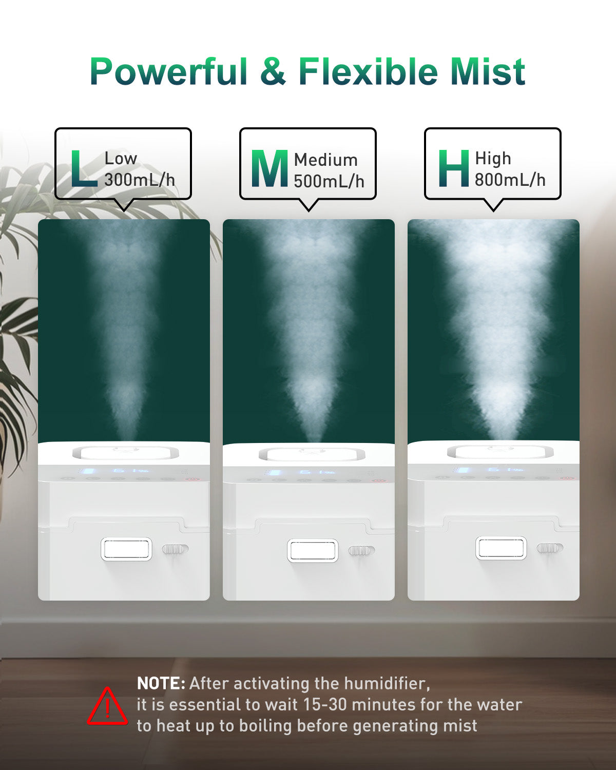 Stainless Steel Warm Mist Humidifier - 3.3L/0.87Gal Steam Humidifier for Home 1000 sq ft, Healthy Humidifiers for Bedroom Baby Nursery Living Room Office, Easy to Clean Humidifier Large Room - Image 5