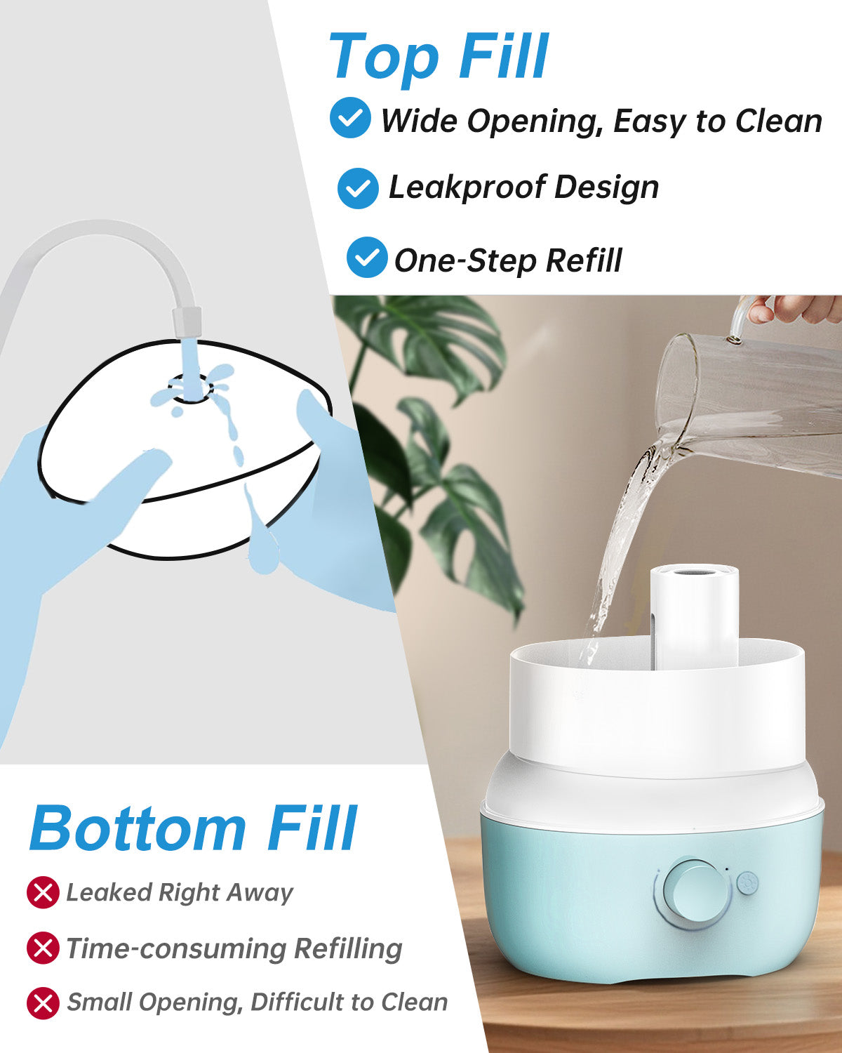 Humidifiers for Bedroom Baby 3 in 1 - Top Fill Baby Humidifier & Essential Oil Diffuser & Night Light, BPA-Free Cool Mist Air Humidifier with Cute Stickers for Kids Bedroom Nursery Plants Home - Image 6