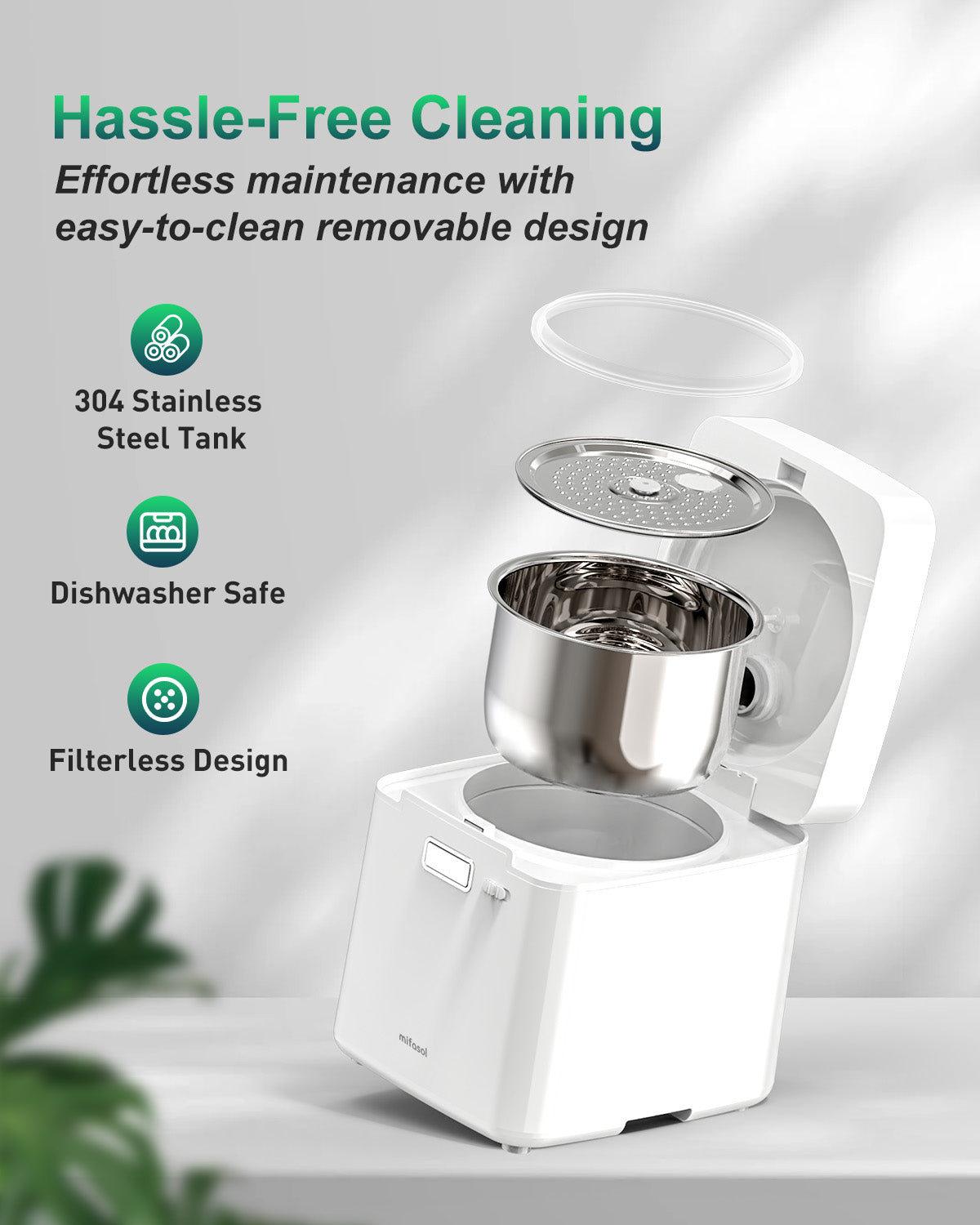 Stainless Steel Warm Mist Humidifier - 3.3L/0.87Gal Steam Humidifier for Home 1000 sq ft, Healthy Humidifiers for Bedroom Baby Nursery Living Room Office, Easy to Clean Humidifier Large Room - Image 6