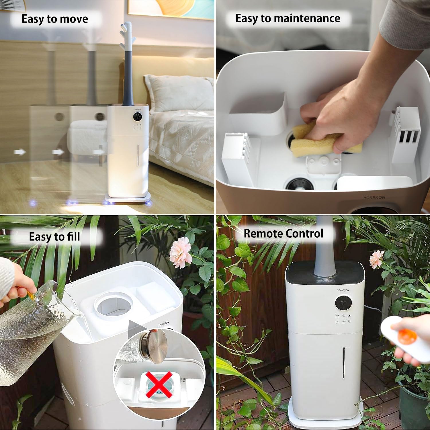 Large Humidifiers 5.3Gal/20L Humidifiers for Large Room 2000 Sq Ft, Branch Tube Design with 360° Nozzle Sets - Image 5