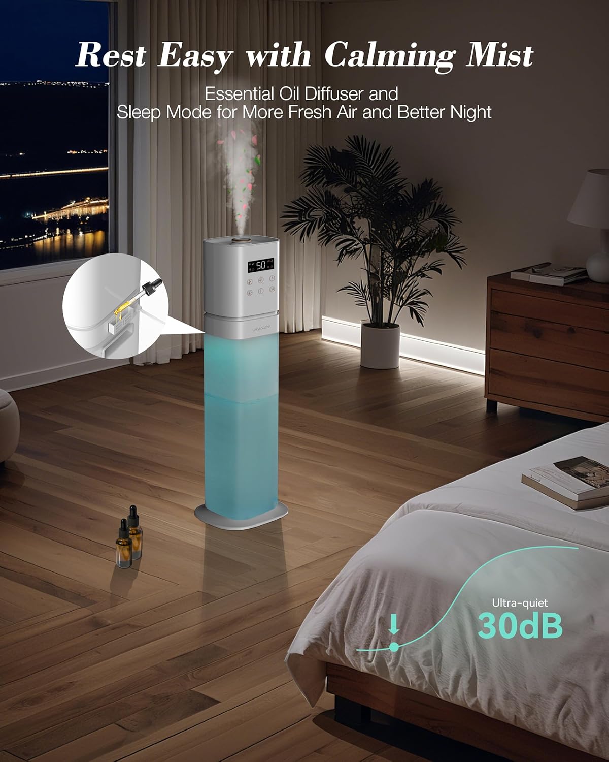 Humidifier Large Room, 2.1Gal/8L Humidifiers for Bedroom with Extended Tube, Large Humidifiers 1000 sq.ft. - Image 4