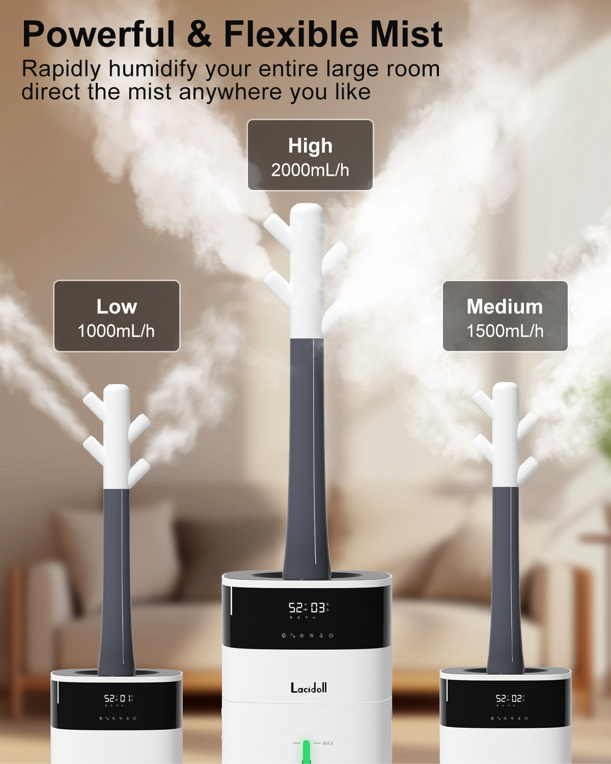 Humidifier Large Room, 5.3Gal/20L Cool and Warm Mist Humidifiers for Home 3000 sq ft - Image 5