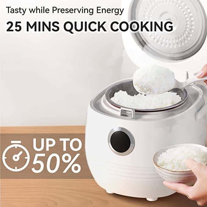 Mini Rice Cooker Small 4-Cup (cooked), Travel Rice Maker, 6-in-1 Portable Rice Cooker' 2 Cup (uncooked) - Image 4