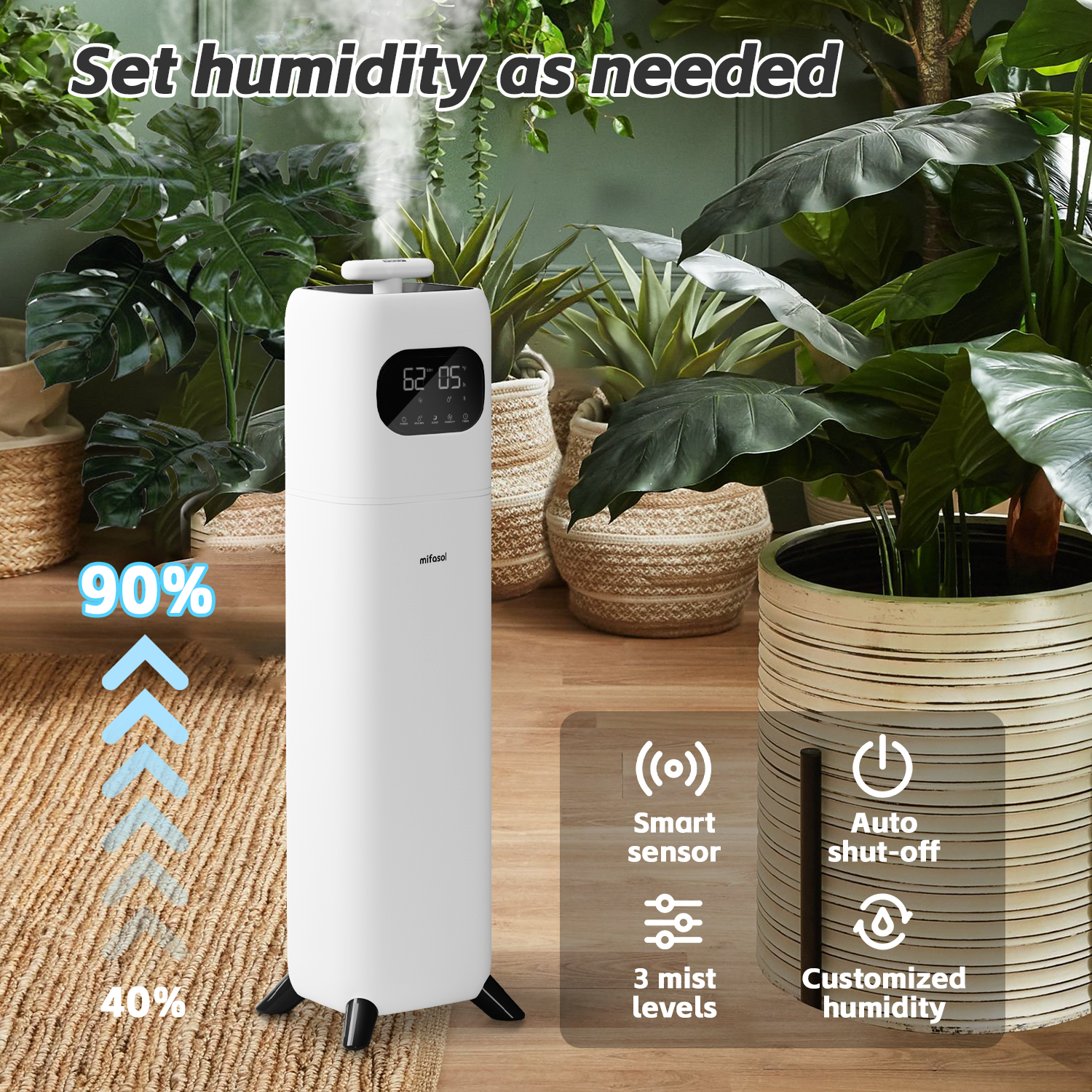 2.3gal/9LHumidifiers for Bedroom Large Room, Quiet Humidifiers for Bedroom with Timer - Image 3